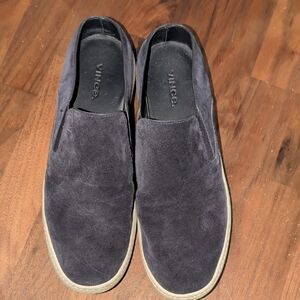 Vince Women's Dark Blue Suede Slip-Ons